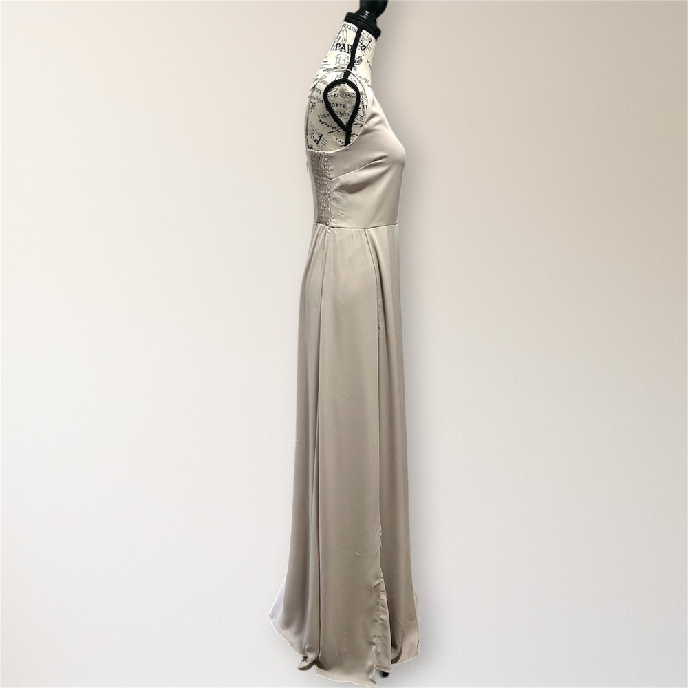 Show Me Your Mumu Shannon Maxi Dress One Shoulder Beige Spring Wedding Guest - Picture 4 of 11